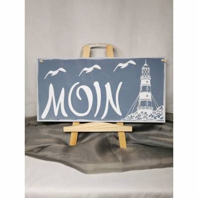 Holzschild Moin 15 cm x 30 cm