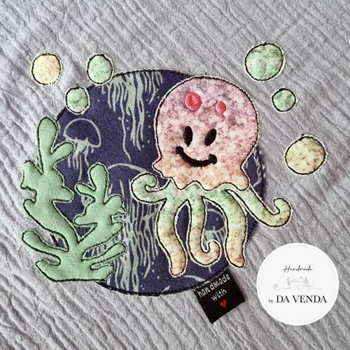 Stickdatei Stickapplikation Qualle Luna