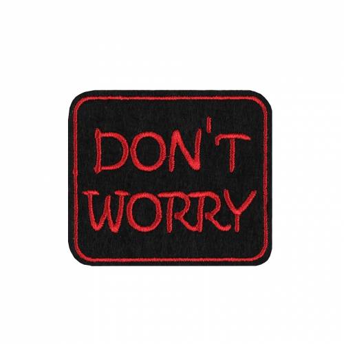 Aufbügler "Don`t worry" rot, Größe ca. 6 x 5 cm
