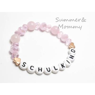 Armband Schulkind, Geschenk Mädchen, Schultüte, Einschulung, mit Namen