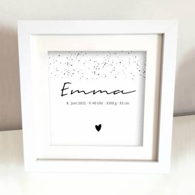 Bild zur Geburt | Taufe | Geburtstag | Bilderrahmen | INDIVIDUALISIERBAR