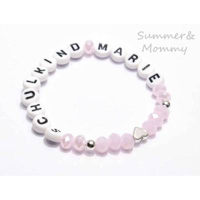 Armband " Schulkind " Einschulung,  Geschenk,  Schultüte, rose-gold,  Wunschname, erster Schultag