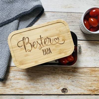 Brotdose Papa | Lunchbox personalisiert | Mepal Edelstahl Brotdose | Brotdose für Erwachsene | Edelstahl Brotbox