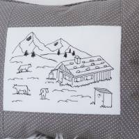 Stickdatei Berge Berg Alm Almwiese Berg Redwork 4 Größen