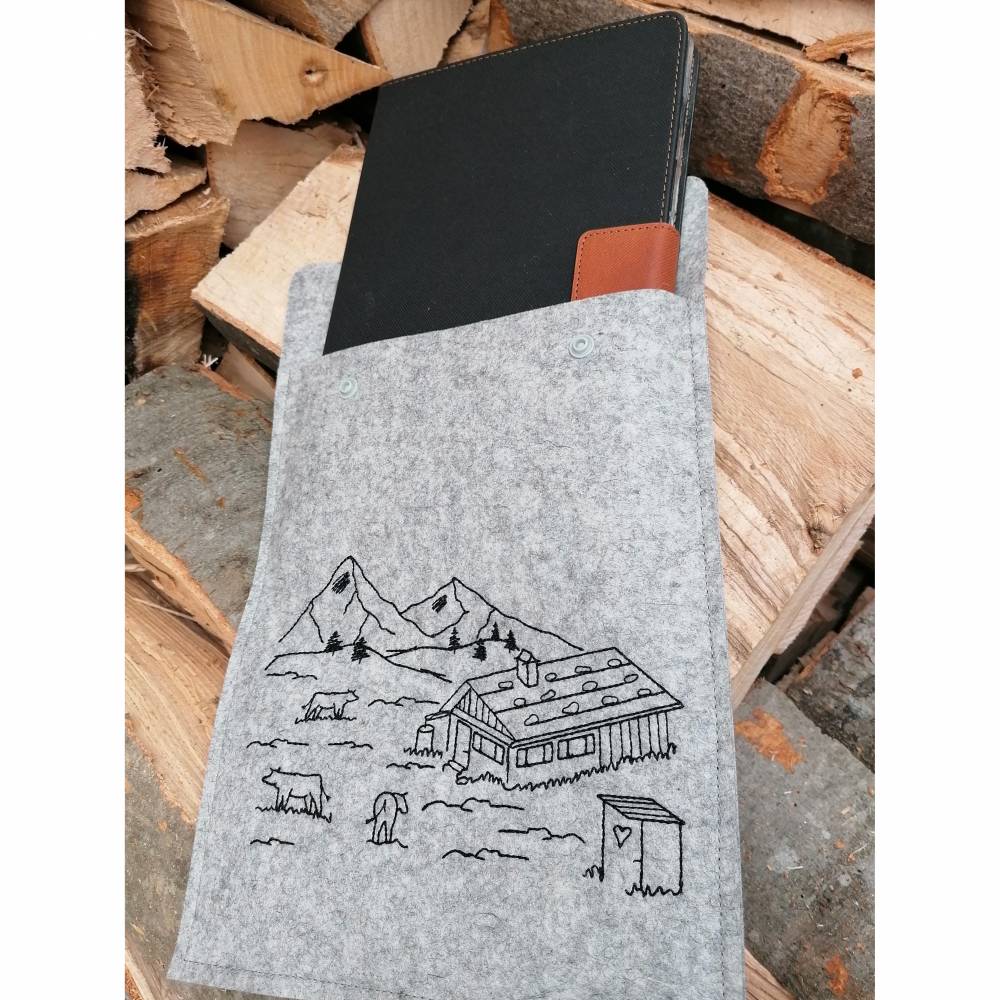 Stickdatei Berge Berg Alm Almwiese Berg Redwork 4 Größen Bild 4