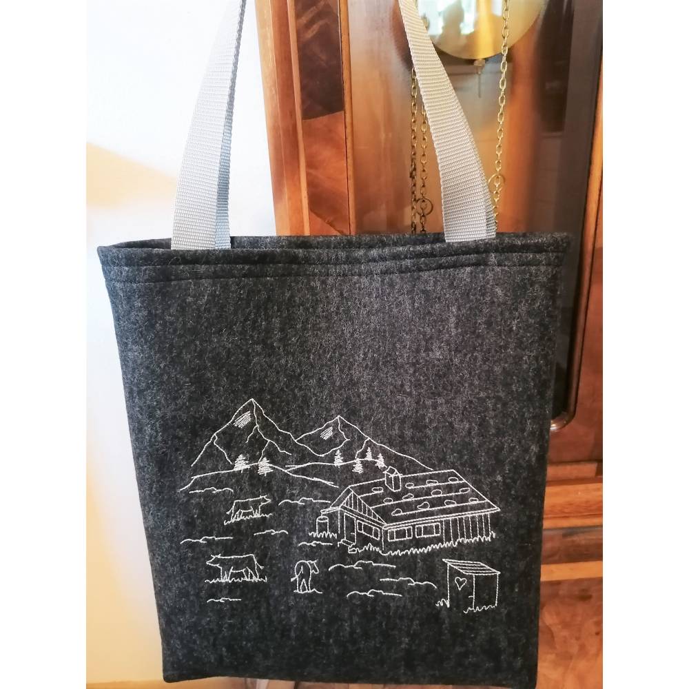 Stickdatei Berge Berg Alm Almwiese Berg Redwork 4 Größen Bild 8