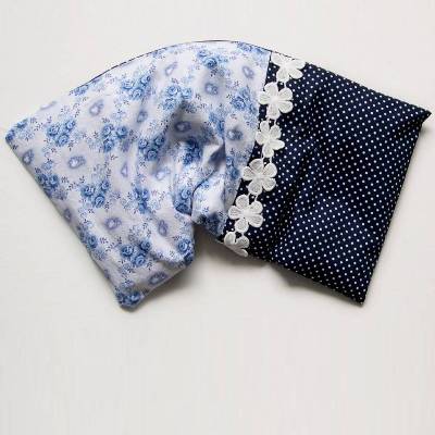 Körnerkissen, Wärmekissen, Rapssamenkissen, Upcycling Vintage-Bezug, Getreidekissen, Rapssamenkissen, mit Lavendel, blau