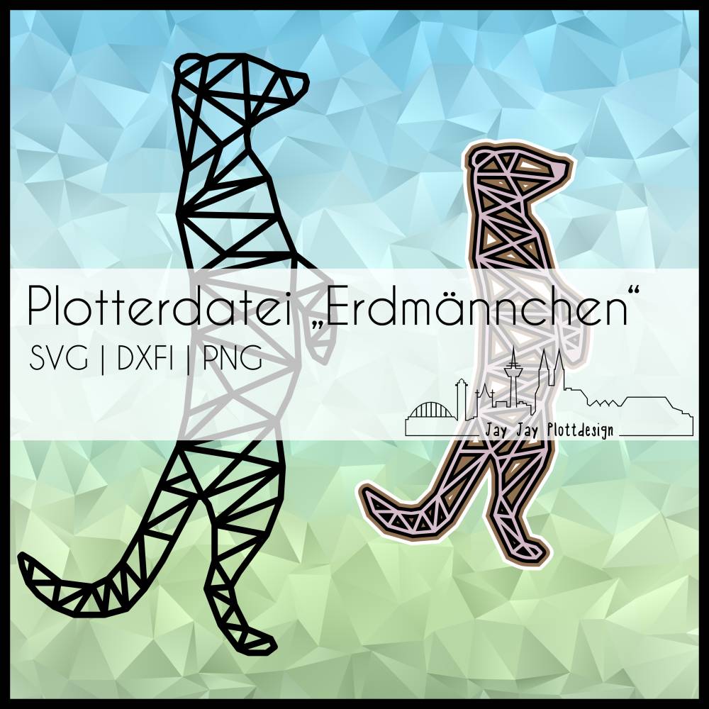 Plotterdatei geometrisches Erdmännchen Schneidedatei Bild 1
