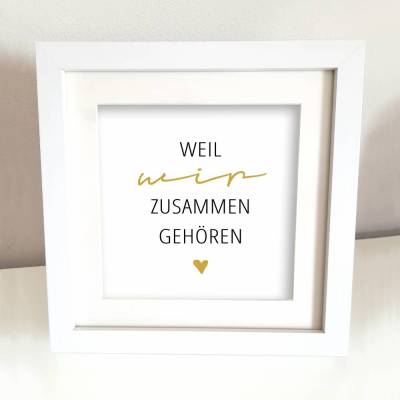 Bild zur Hochzeit | Freundschaft | Liebe | Bilderrahmen | INDIVIDUALISIERBAR