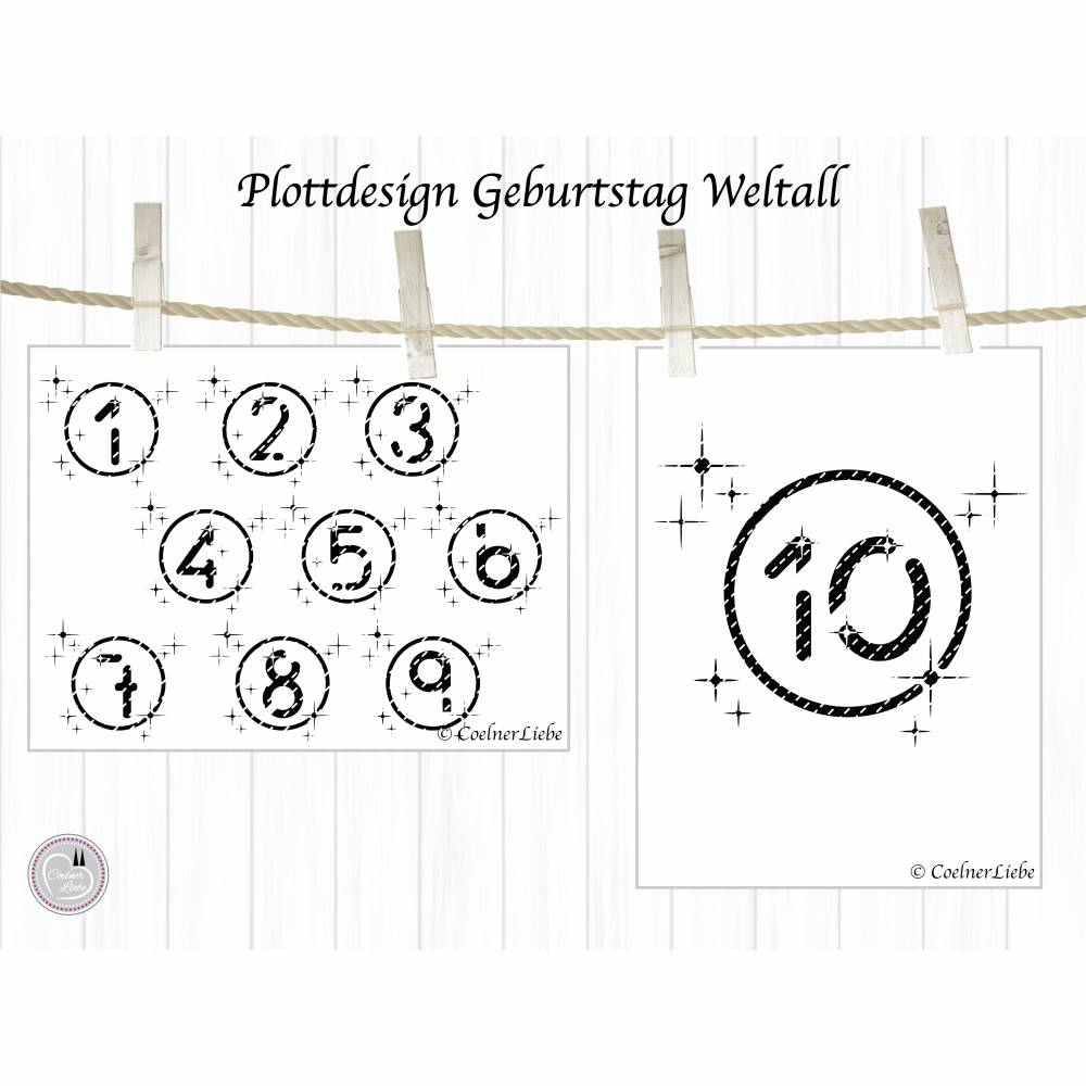 Plotterdatei Geburtstag Weltall, Serie 10 Bild 2