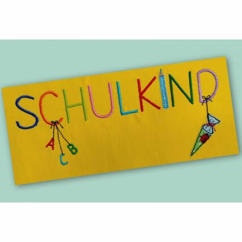 Schulkind Stickdatei in 3 Größen