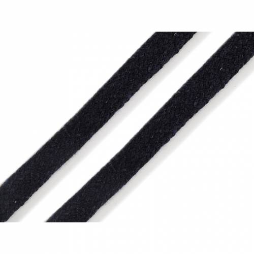2 m flache Kordel, dunkelblau, Hoodiekordel 10 mm,  Meterware