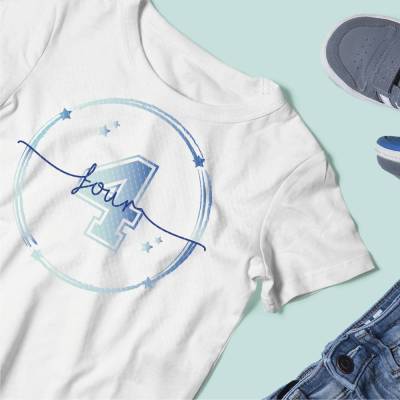 Plotterdatei Geburtstag, Kreis mit Sternen, Zahl und Schriftzug, Serie 12