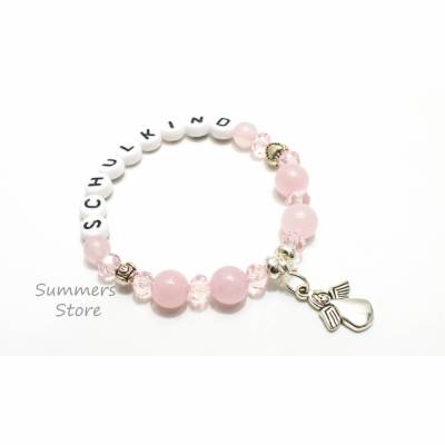 Armband Schulkind, Geschenk Mädchen, Schultüte, Einschulung, mit Namen, Engel