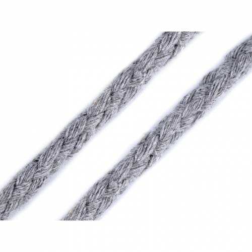 2 m Hoodiekordel - grau - Kordel geflochten 10 bis 12 mm - Meterware