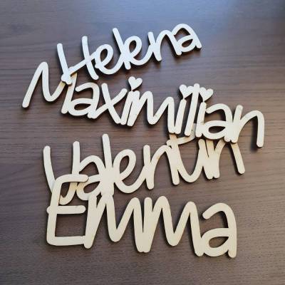 Holzschriftzug Name ab 3 Buchstaben