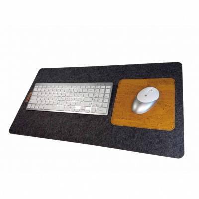 Schreibtischmatte für Tastatur Unterlage mit Mauspad Handmade Merino Wollfilz Filz Kork Farb- und Größenauswahl