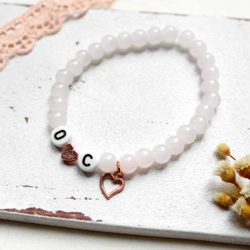 Initialen Armband • Herz | Perlenarmband | Armschmuck | Geschenkidee Frau | Freundin | Schwester | Mama