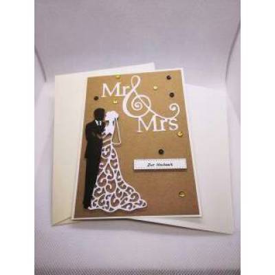 Hochzeitskarte, klassisches Brautpaar - schlicht und edel