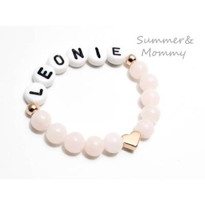Babyarmband mit Namen, Jade, Mädchen, rose-gold oder silber
