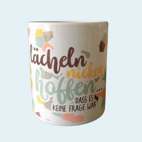 Büro-Kaffee-Tasse, weiße bedruckte Keramik-Tasse mit einem kreativen Spruch, spülmaschinengeeignet