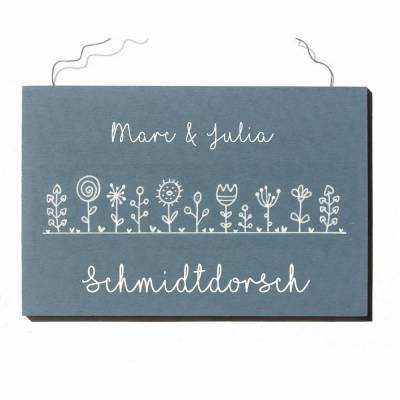 Personalisierbares Türschild aus Holz für Paare – Handgemachtes Namensschild, wetterfest & einzigartig, dekoratives Holzschild für die Haustür, individuelles Einzugsgeschenk