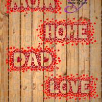 TiSaJa - Set Plotterdatei und Digistamps "Von Herzen" Mom Dad Love Home SVG DXF PNG