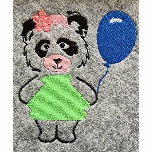 Stickdatei Stickapplikation Panda Lulu
