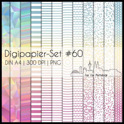Digipapier Set #60 (blau, gelb, pink) abstrakte & geometrische Formen  zum ausdrucken, plotten & mehr