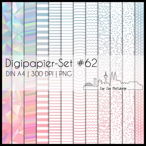 Digipapier Set #62 (blaugrau, lachs) abstrakte & geometrische Formen  zum ausdrucken, plotten & mehr