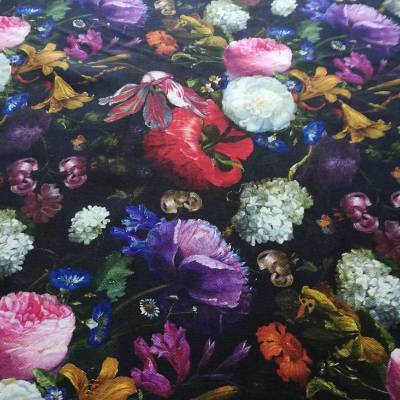 Romantischer Dekostoff mit Blumen