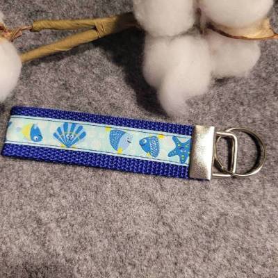 Schlüsselanhänger aus Gurtband Blau