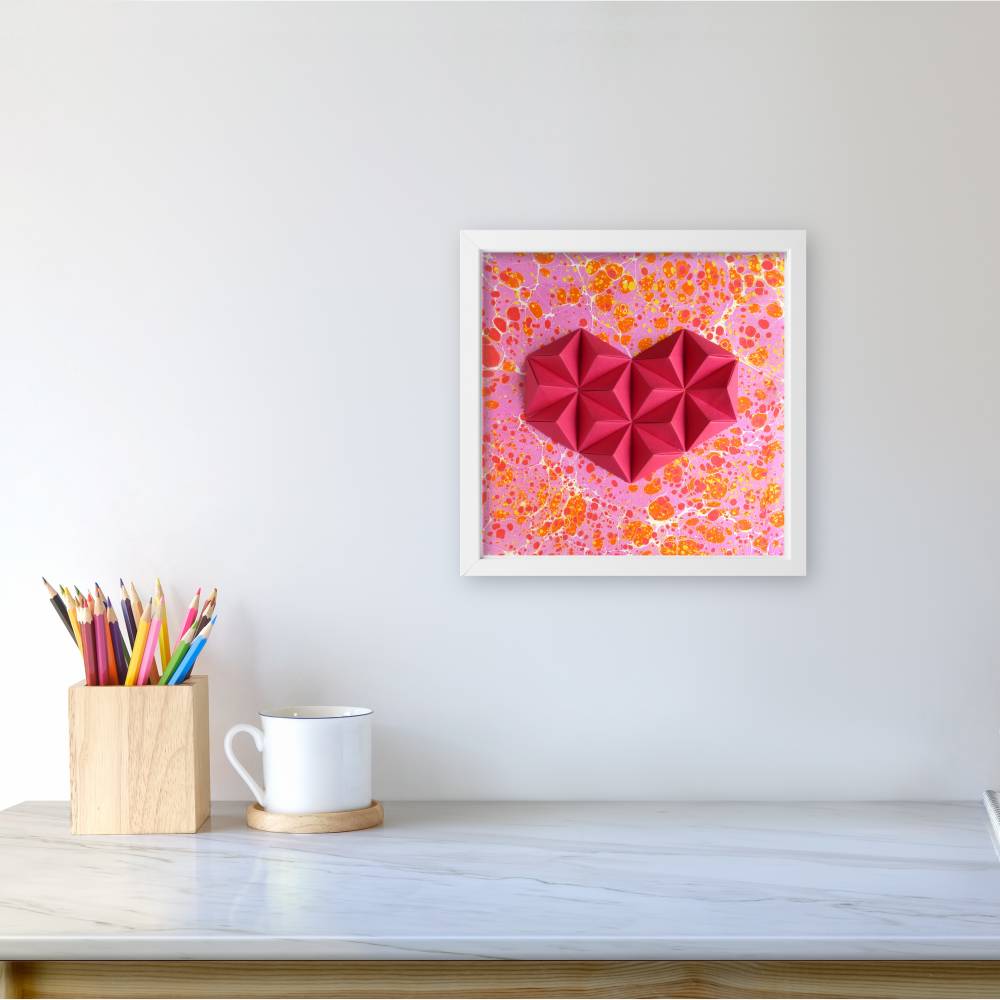 Bubbly heart // Origami-Herz Objektrahmen Bild 2