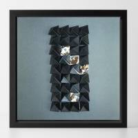 Light and shadow II // Origami-Wandbild im Objektrahmen