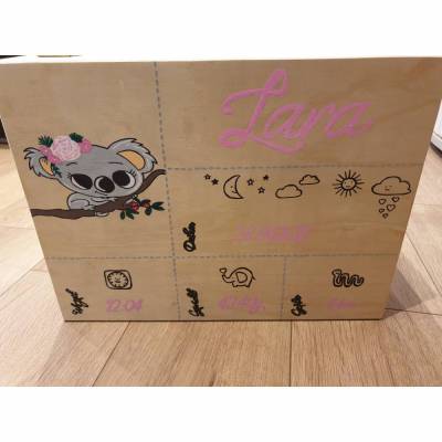 Erinnerungskiste aus Holz natur (Koala)