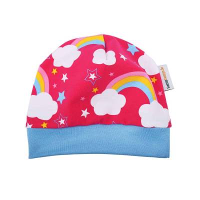 Baby Mädchen Beanie Mütze "Regenbogen & Sterne" in allen Größen Geschenk Geburt Übergangszeit Winter Sommer