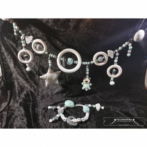 Schnullerkette Kinderwagenkette Set