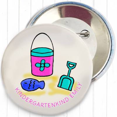 Button „Kindergartenkind“ | Personalisiert mit Wunschname | Maxi Anstecker Ø 59mm | Clip oder Sicherheitsnadel