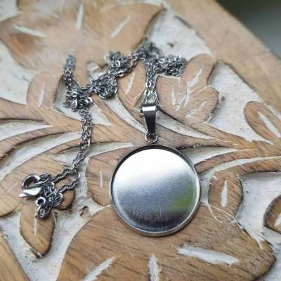 Anhänger und Kette 20mm Edelstahl mit eigenen Bild - Foto personalisiert Cabochon besondere Geschenke