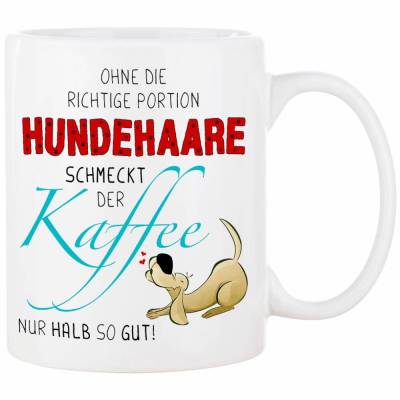 Hunde-Tasse HUNDEHAARE - Kaffeetasse Bürotasse - tolle Geschenkidee für Hundeliebhaber
