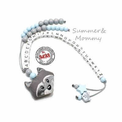 ABC Kette, Rechenkette, Waschbär, Schultüte, Schulanfang, Geschenk Erstklässler, Geschenk Einschulung
