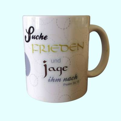 Christliche Keramiktasse mit Bibelspruch – Geschenk zur Konfirmation, Kommunion, spülmaschinengeeignet