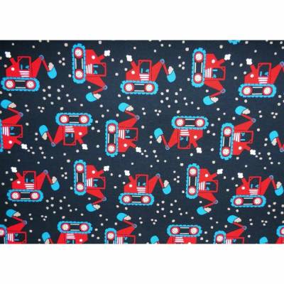  Jersey ♥ Stoff ♥ Kinderstoff ♥ Bagger ♥ Dunkelblau