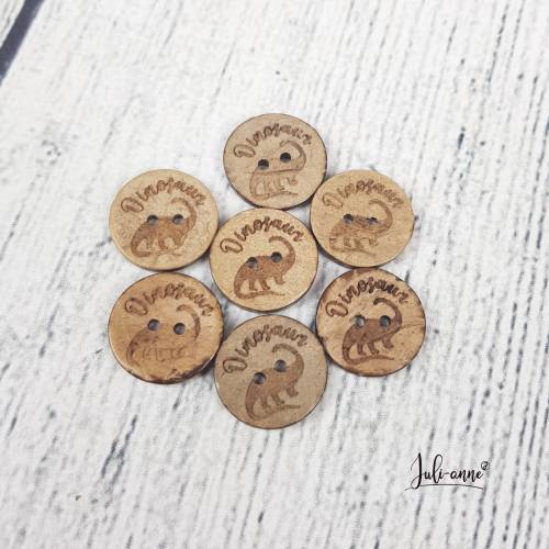 Kokosknopf Dinosaurier 20mm - Knopf Kokos Holz Dino