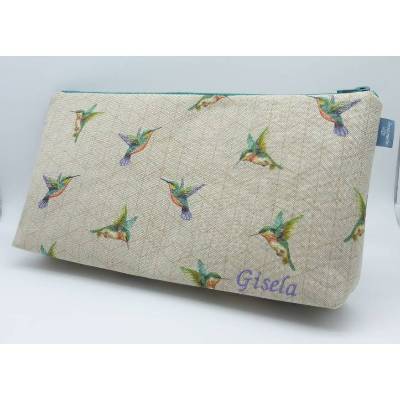 Kulturbeutel Kolibri, individualisierbar, Geschenk