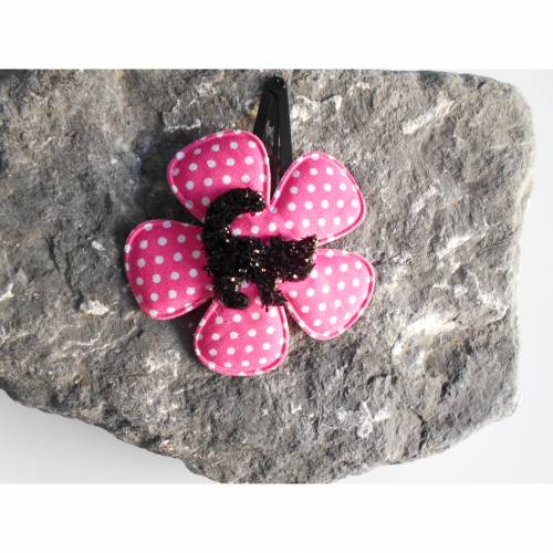 Glitzer Katze Blume Stoff polka dots Haarspange , Punkte,
