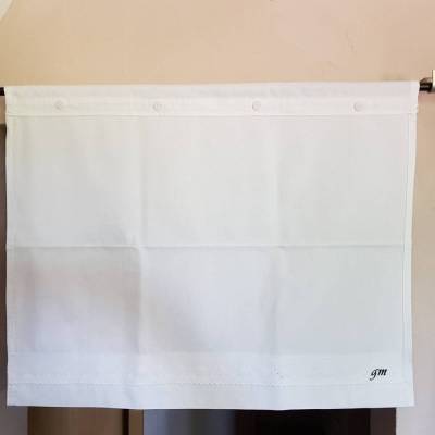 Vintage weiße Scheibengardine Landhaus Unikat für kleine Fenster & Schranktüren