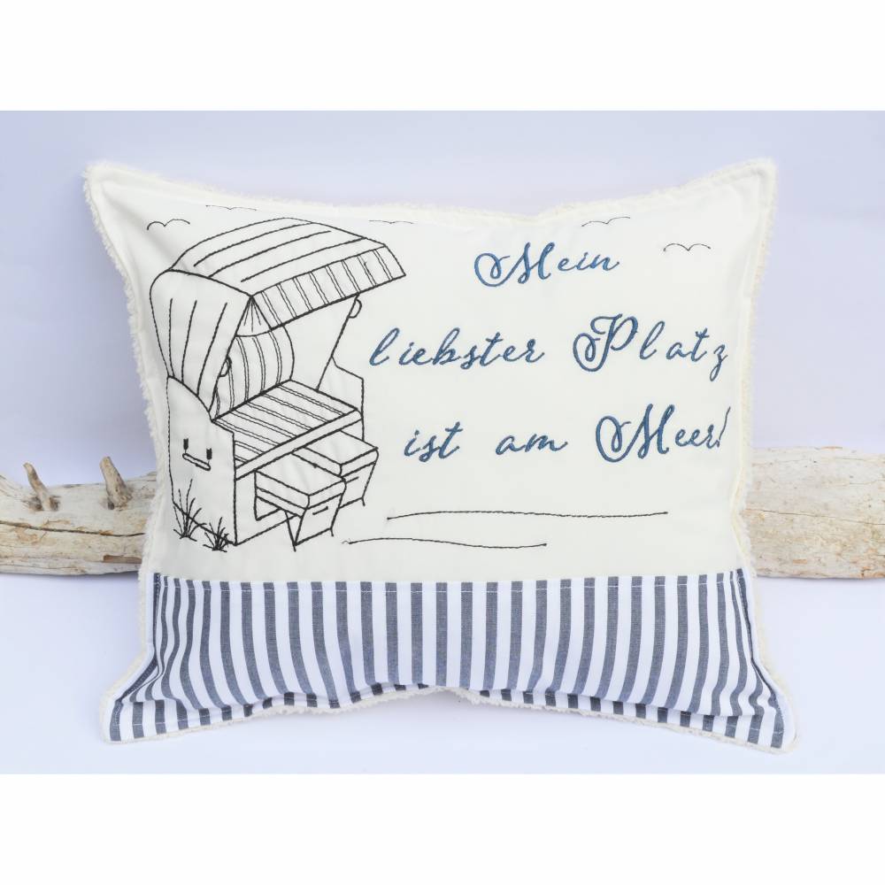 Stickdatei Strandkorb Meer verschiedene Größen Bild 5