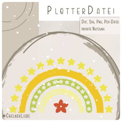 Plotterdatei Blumen Regenbogen – Fröhliches DIY-Motiv für Plotter & Druck