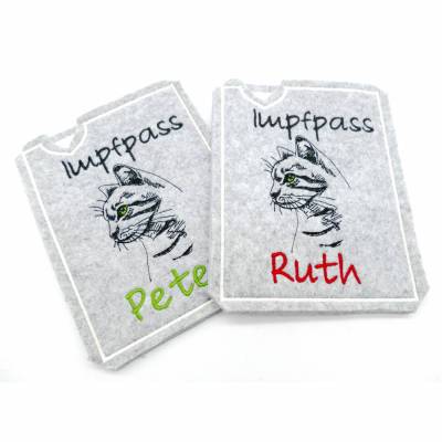 Wunderschöne, stabile Impfpasshülle _ Reisepasshülle - Heimtierausweis - Katze - individualisiert mit deinem Wunschnamen